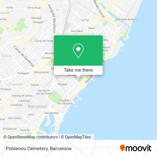 Poblenou Cemetery map
