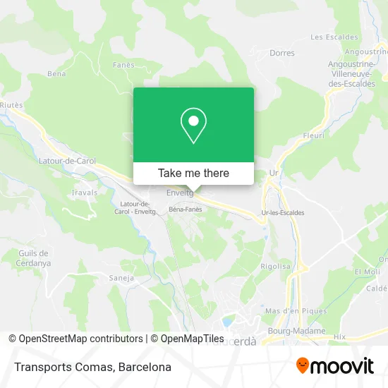 Transports Comas map