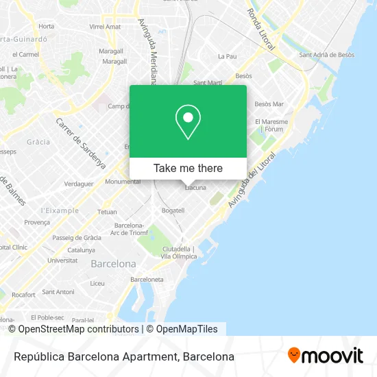 República Barcelona Apartment map