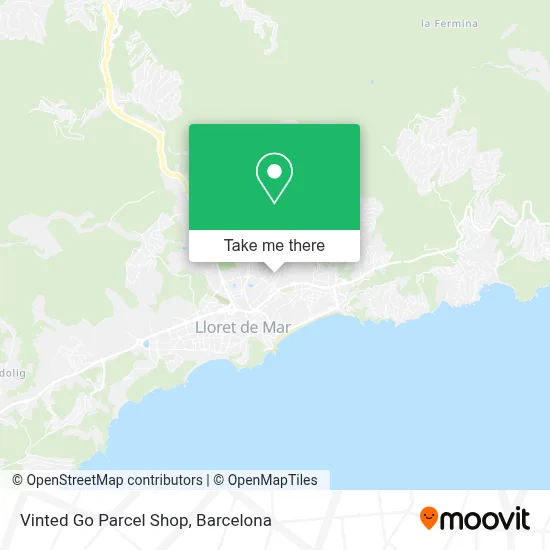 Vinted Go Parcel Shop map
