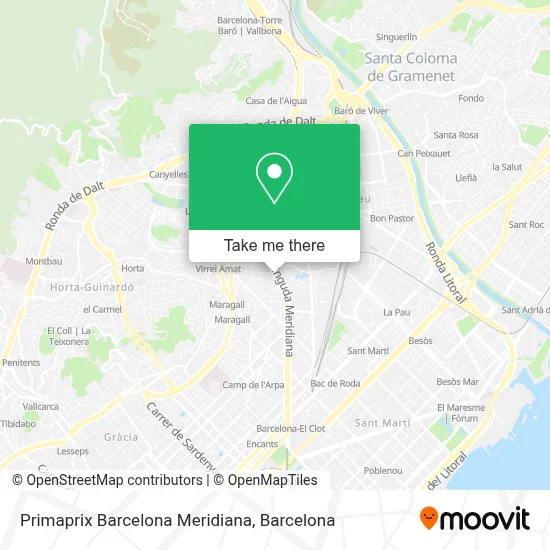 Primaprix Barcelona Meridiana map