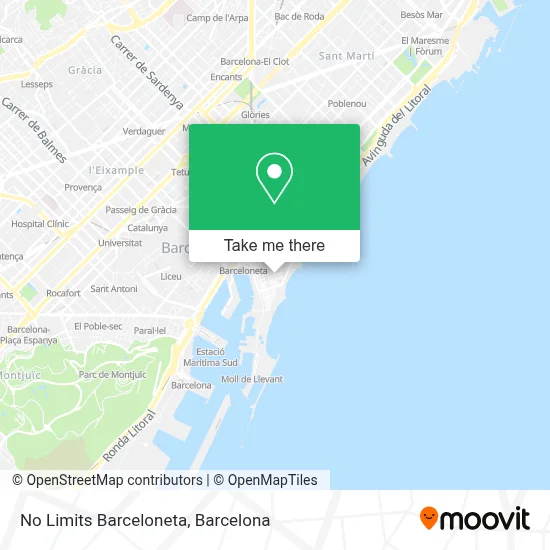 mapa No Limits Barceloneta