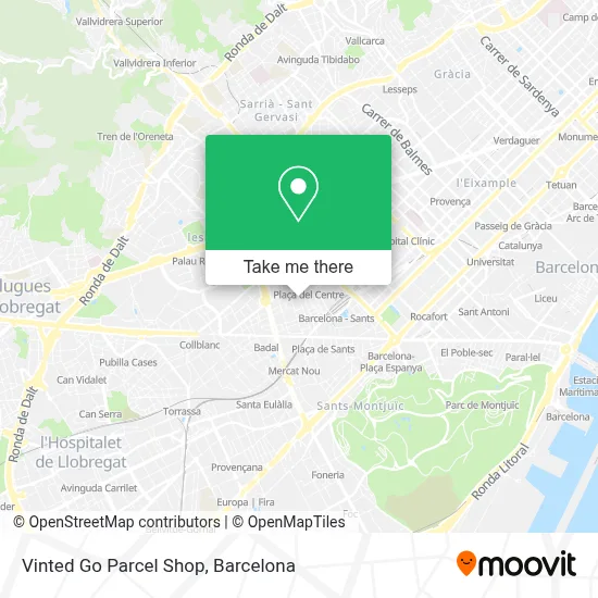 Vinted Go Parcel Shop map