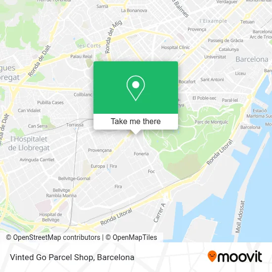 Vinted Go Parcel Shop map