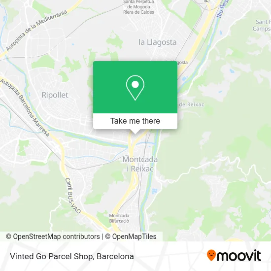 Vinted Go Parcel Shop map