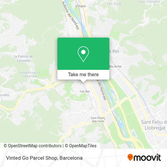 Vinted Go Parcel Shop map