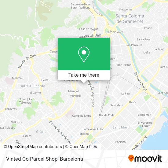 Vinted Go Parcel Shop map