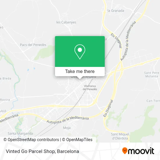 Vinted Go Parcel Shop map