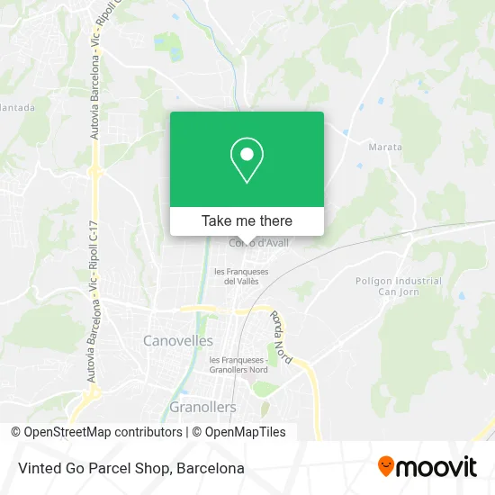 Vinted Go Parcel Shop map