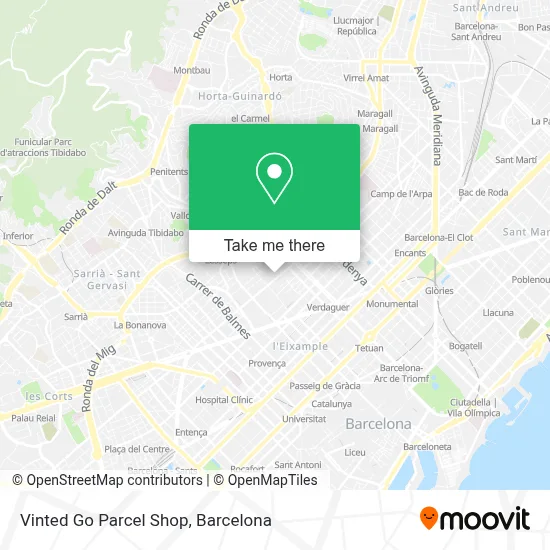 Vinted Go Parcel Shop map
