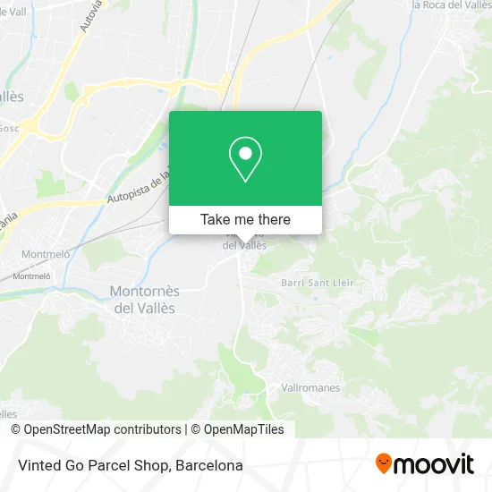 Vinted Go Parcel Shop map