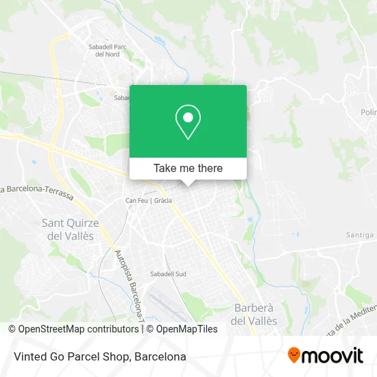 Vinted Go Parcel Shop map