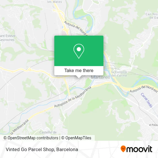 Vinted Go Parcel Shop map