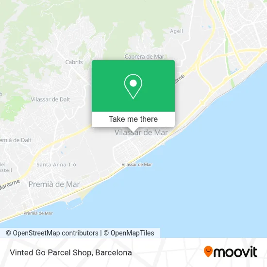 Vinted Go Parcel Shop map