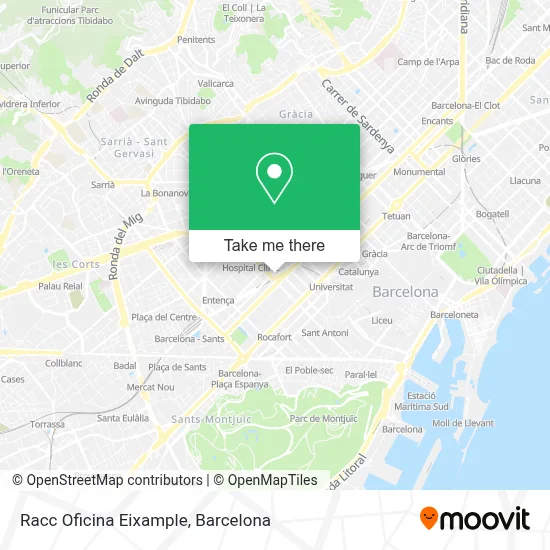 Racc Oficina Eixample map