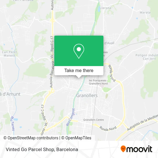 Vinted Go Parcel Shop map