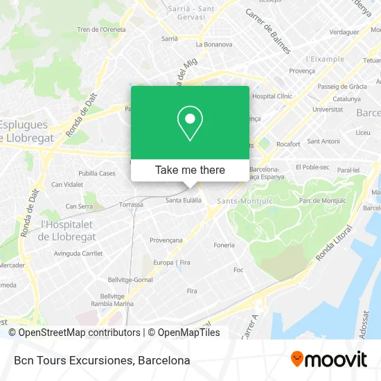 Bcn Tours Excursiones map