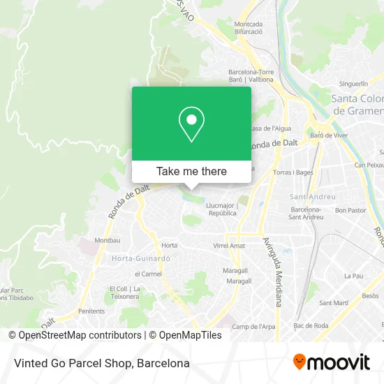 Vinted Go Parcel Shop map