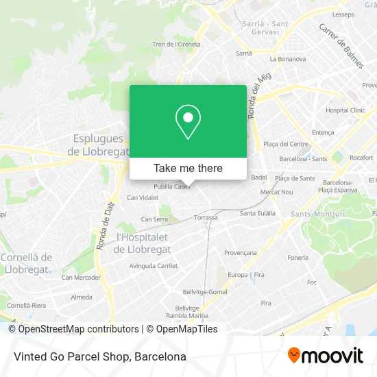 Vinted Go Parcel Shop map
