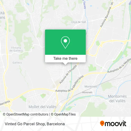 Vinted Go Parcel Shop map