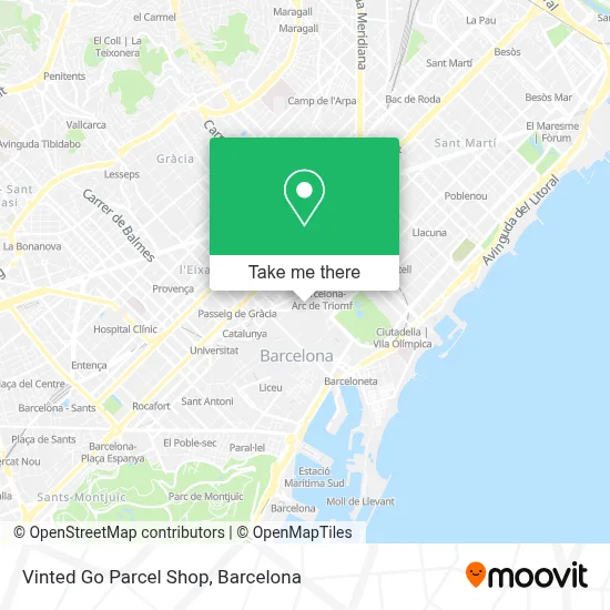 Vinted Go Parcel Shop map
