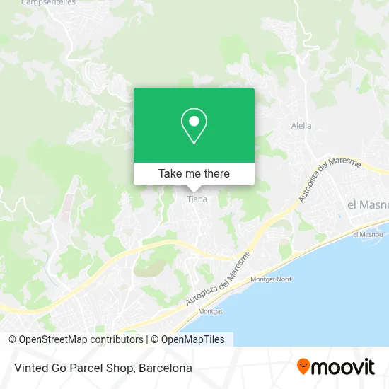 Vinted Go Parcel Shop map