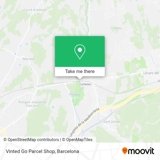 Vinted Go Parcel Shop map