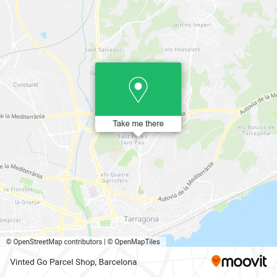 Vinted Go Parcel Shop map