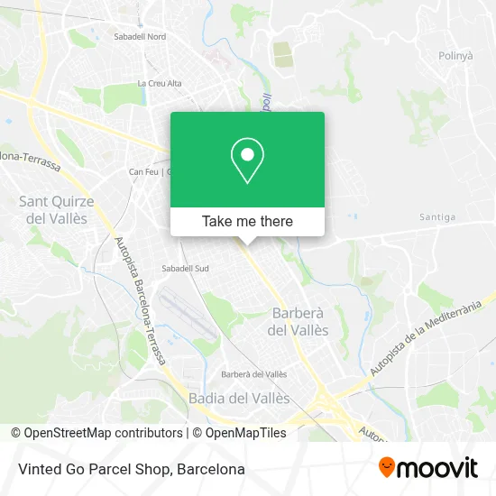 Vinted Go Parcel Shop map