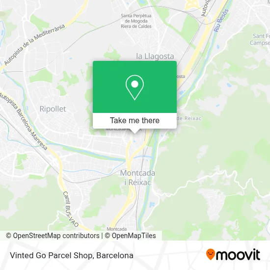 Vinted Go Parcel Shop map