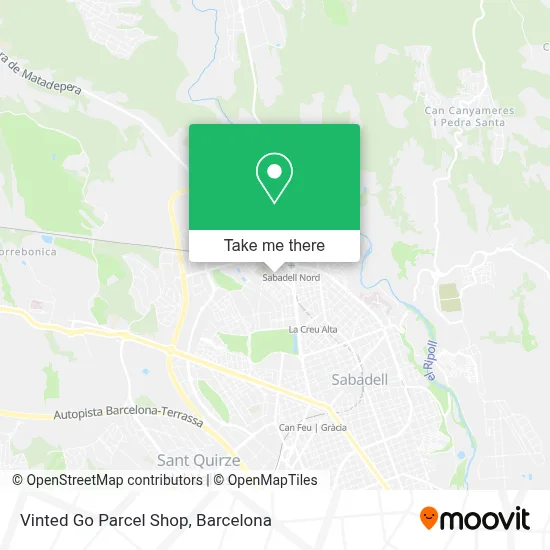 Vinted Go Parcel Shop map