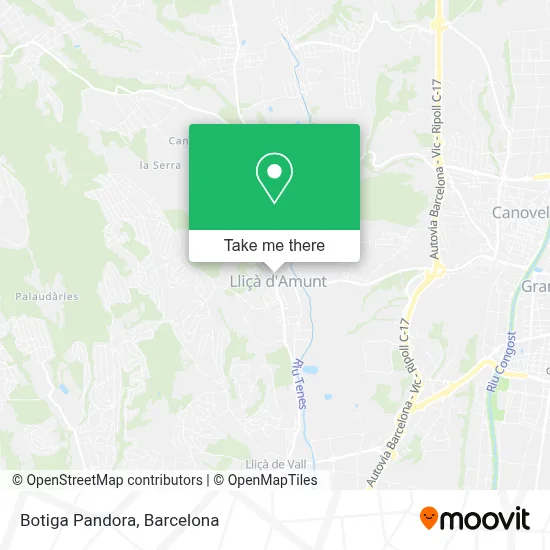 mapa Botiga Pandora