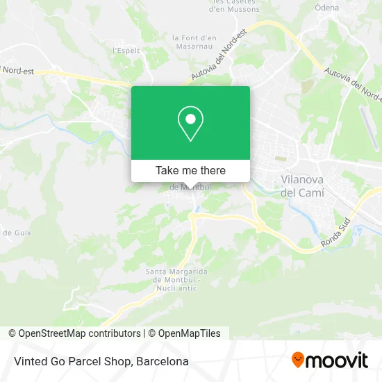Vinted Go Parcel Shop map