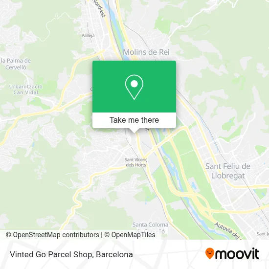 Vinted Go Parcel Shop map