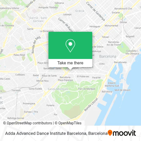 Adda Advanced Dance Institute Barcelona map