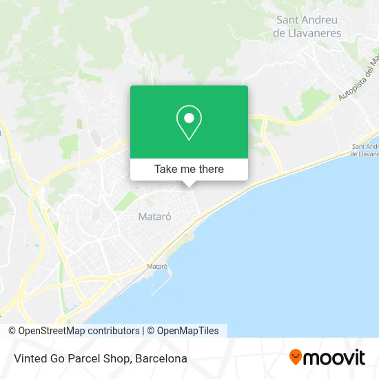 Vinted Go Parcel Shop map