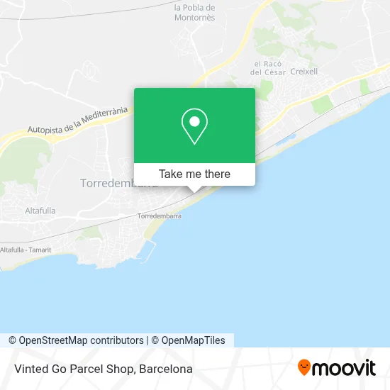 Vinted Go Parcel Shop map