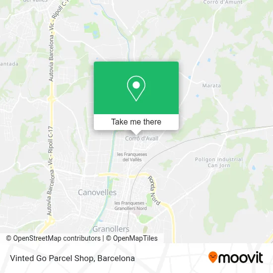 Vinted Go Parcel Shop map