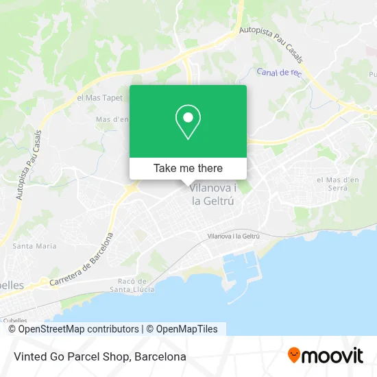 Vinted Go Parcel Shop map