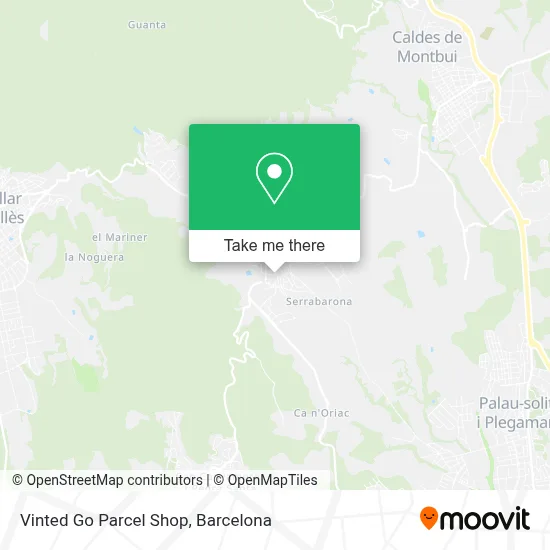 Vinted Go Parcel Shop map