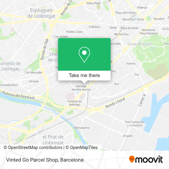 Vinted Go Parcel Shop map