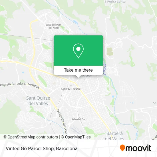 Vinted Go Parcel Shop map