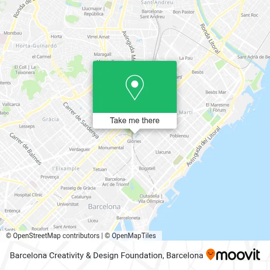 mapa Barcelona Creativity & Design Foundation