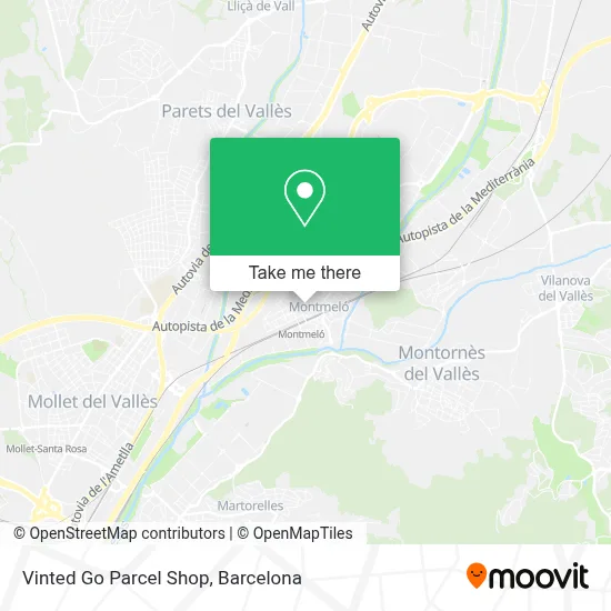 Vinted Go Parcel Shop map