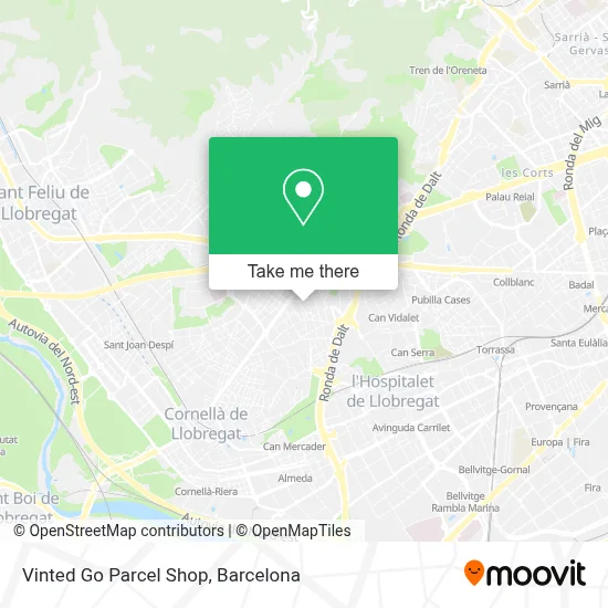 Vinted Go Parcel Shop map