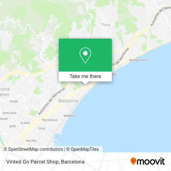 Vinted Go Parcel Shop map