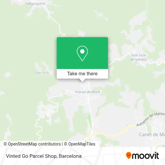 Vinted Go Parcel Shop map