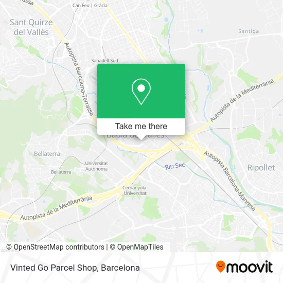 Vinted Go Parcel Shop map