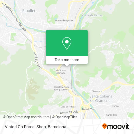 Vinted Go Parcel Shop map
