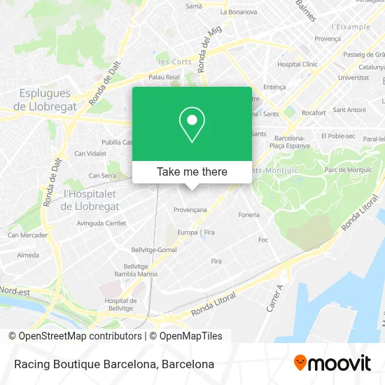 Racing Boutique Barcelona map